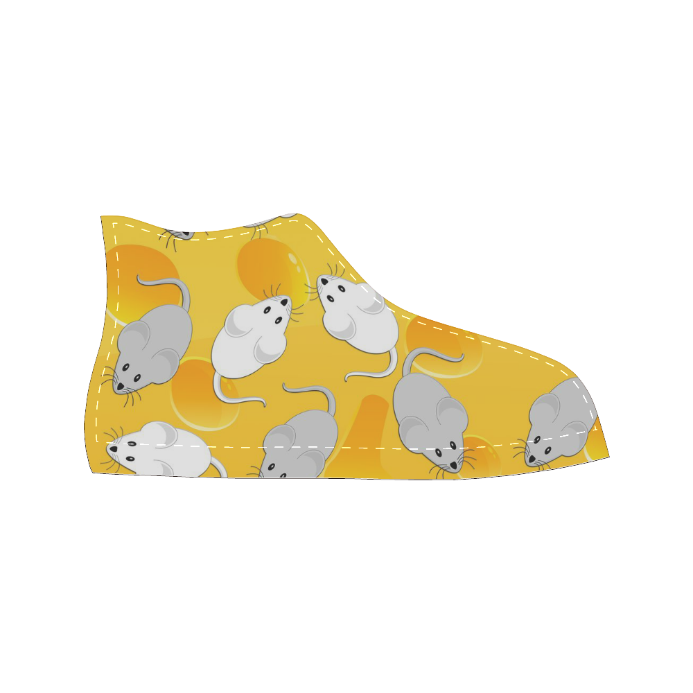 mice on cheese Women's Classic High Top Canvas Shoes (Model 017)