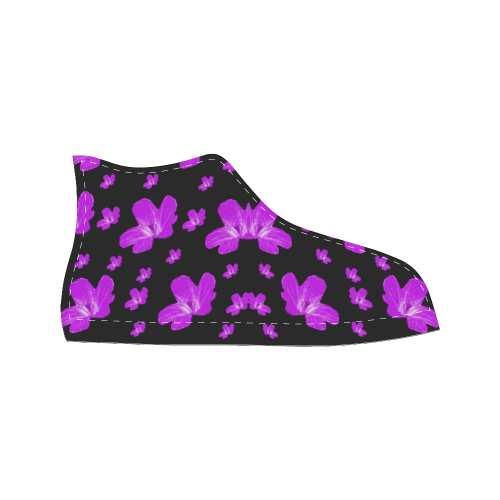 Pretty flowers in purple Women's Classic High Top Canvas Shoes (Model 017)