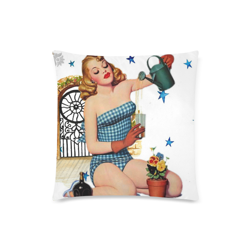 PIN UP Custom Zippered Pillow Case 18"x18" (one side)