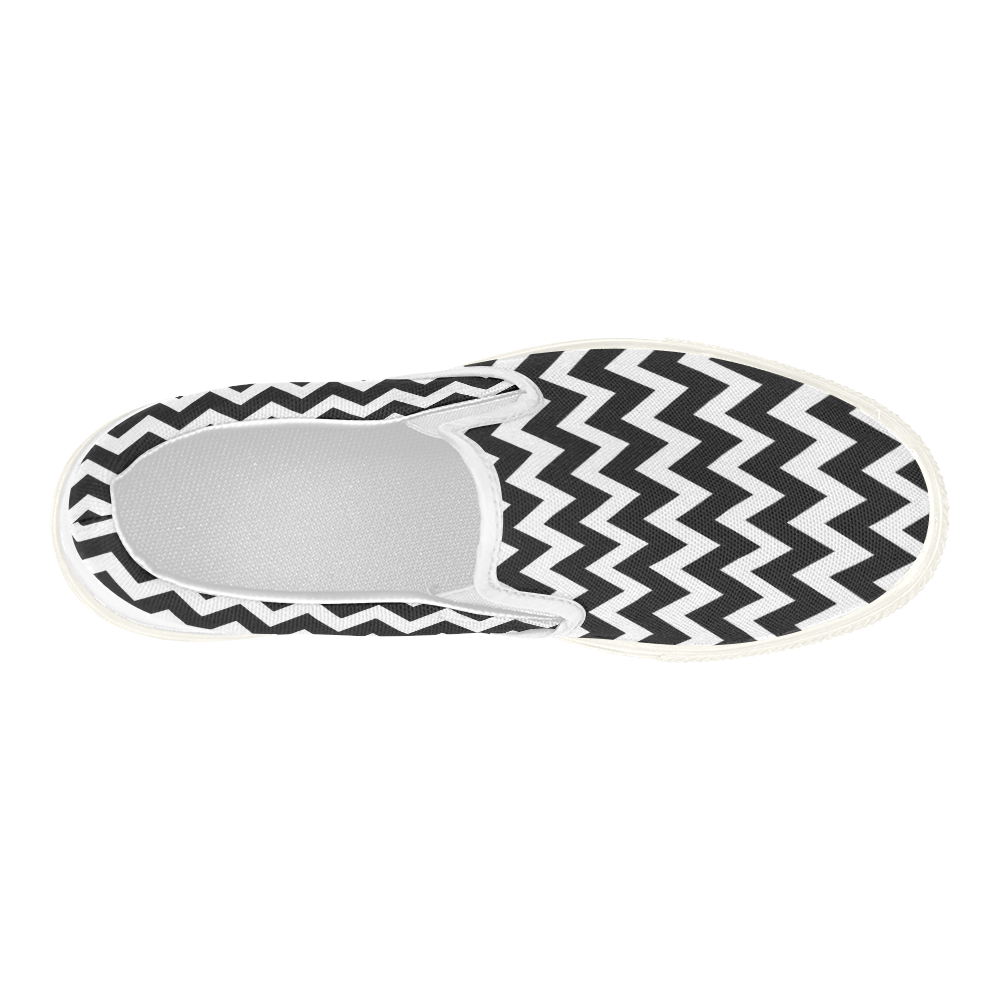 chevron Women's Slip-on Canvas Shoes (Model 019)