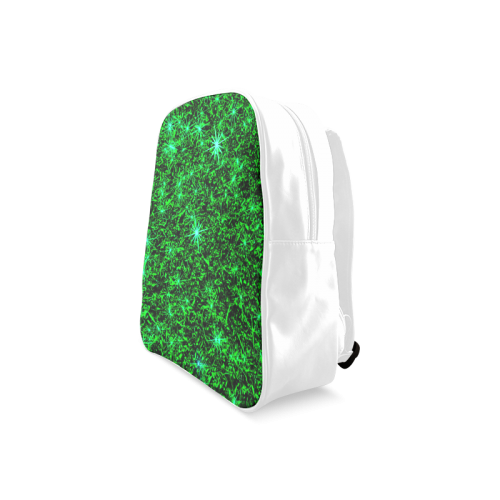 Sparkling Green - White - Jera Nour | School Backpack/Large (Model 1601)