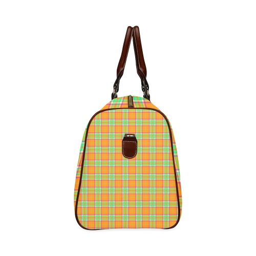 TARTAN-ORANGE Waterproof Travel Bag/Large (Model 1639)