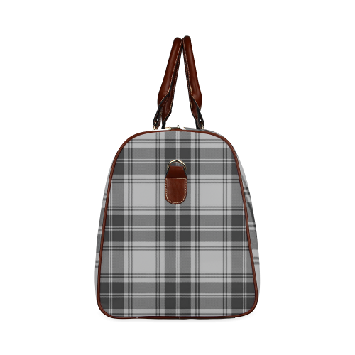 DOUGLAS GREY TARTAN Waterproof Travel Bag/Small (Model 1639)