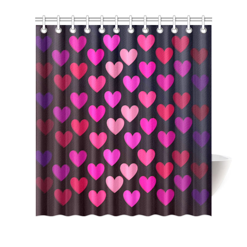 hearts on fire-2 Shower Curtain 66"x72"