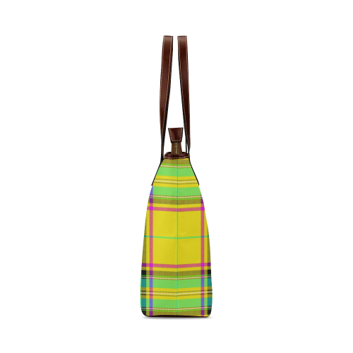 TARTAN-YELLOW Shoulder Tote Bag (Model 1646)