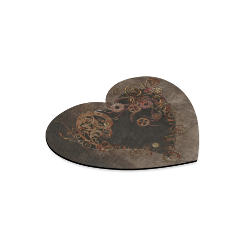 A decorated Steampunk Heart in brown Heart-shaped Mousepad