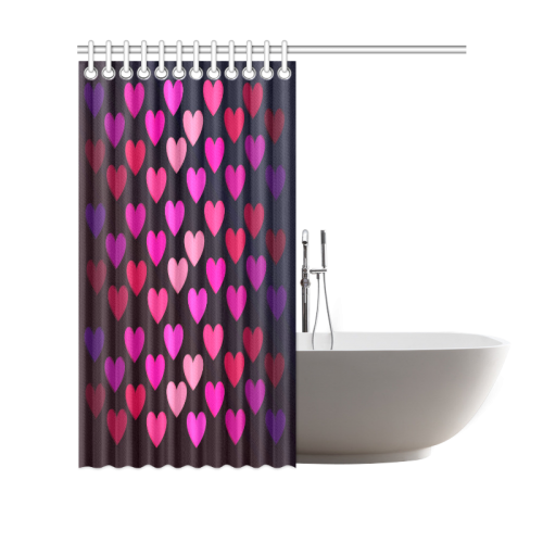 hearts on fire-2 Shower Curtain 69"x70"