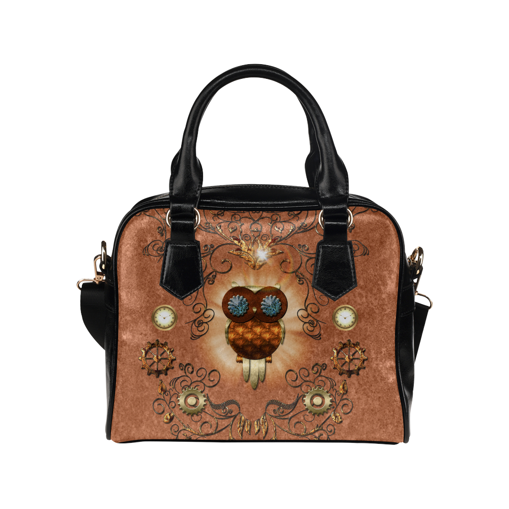 Steampunk,  cute owl Shoulder Handbag (Model 1634)