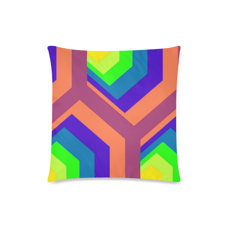 poly colors Custom Zippered Pillow Case 18"x18" (one side)