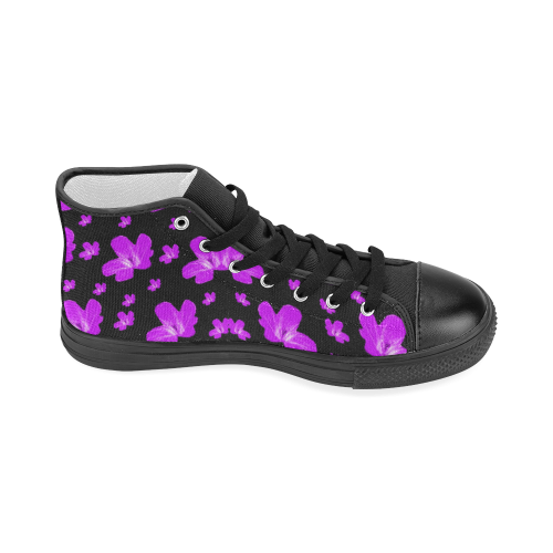 Pretty flowers in purple Women's Classic High Top Canvas Shoes (Model 017)