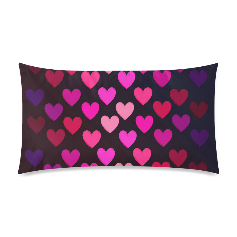 hearts on fire-2 Rectangle Pillow Case 20"x36"(Twin Sides)