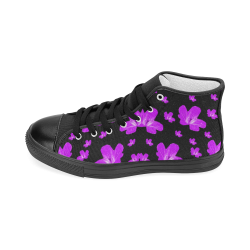 Pretty flowers in purple Women's Classic High Top Canvas Shoes (Model 017)