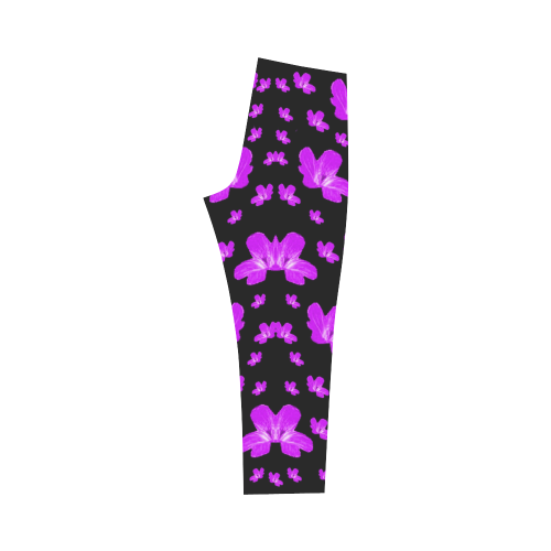 Pretty flowers in purple Capri Legging (Model L02)