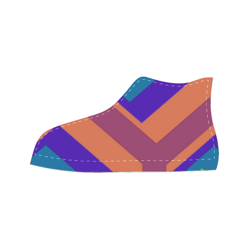 poly colors Men’s Classic High Top Canvas Shoes (Model 017)