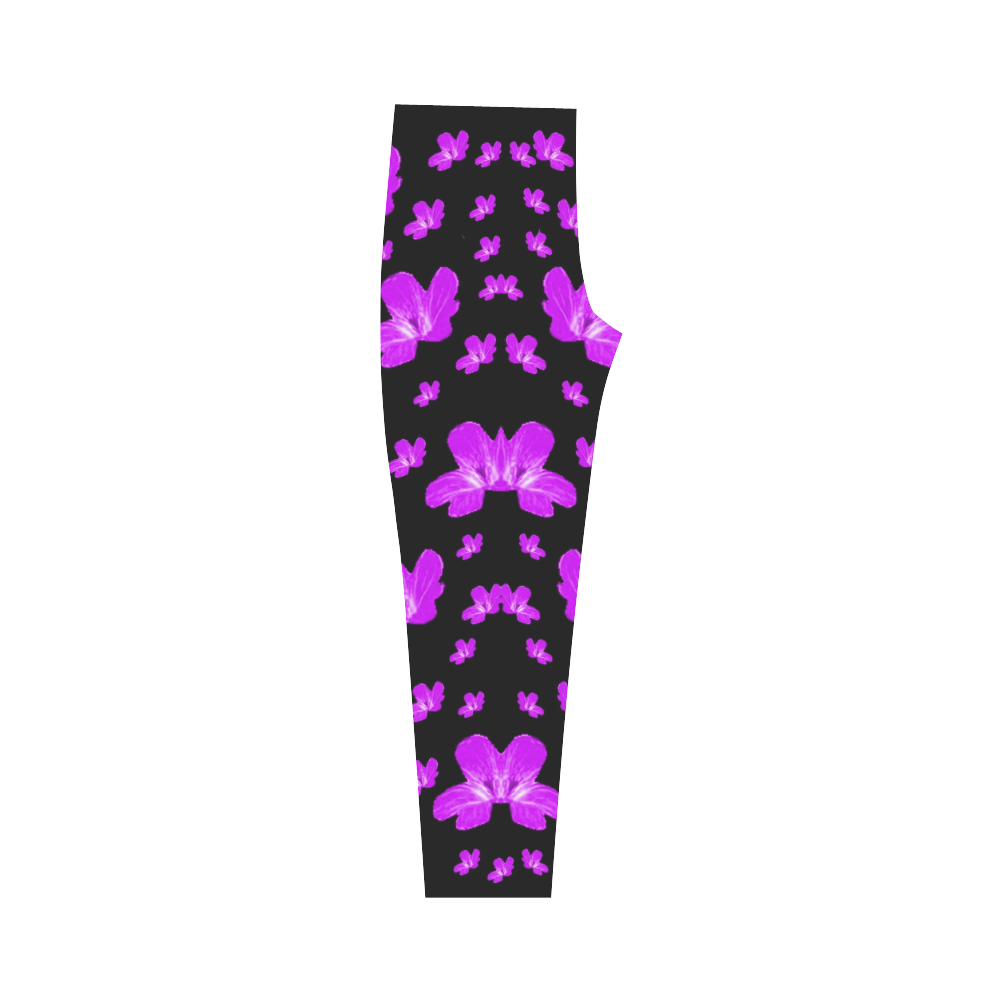 Pretty flowers in purple Capri Legging (Model L02)
