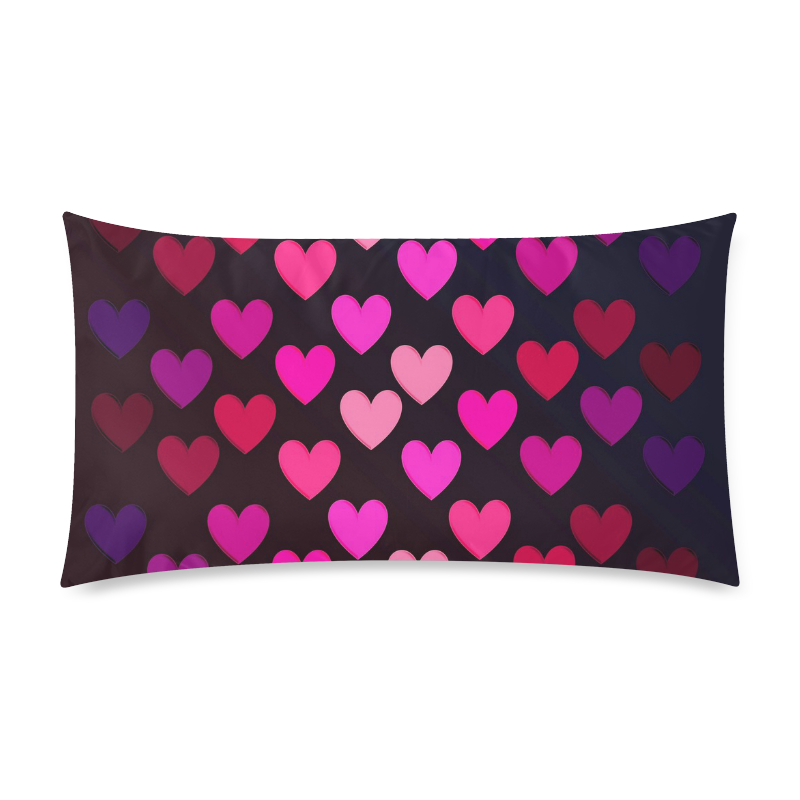 hearts on fire-2 Rectangle Pillow Case 20"x36"(Twin Sides)