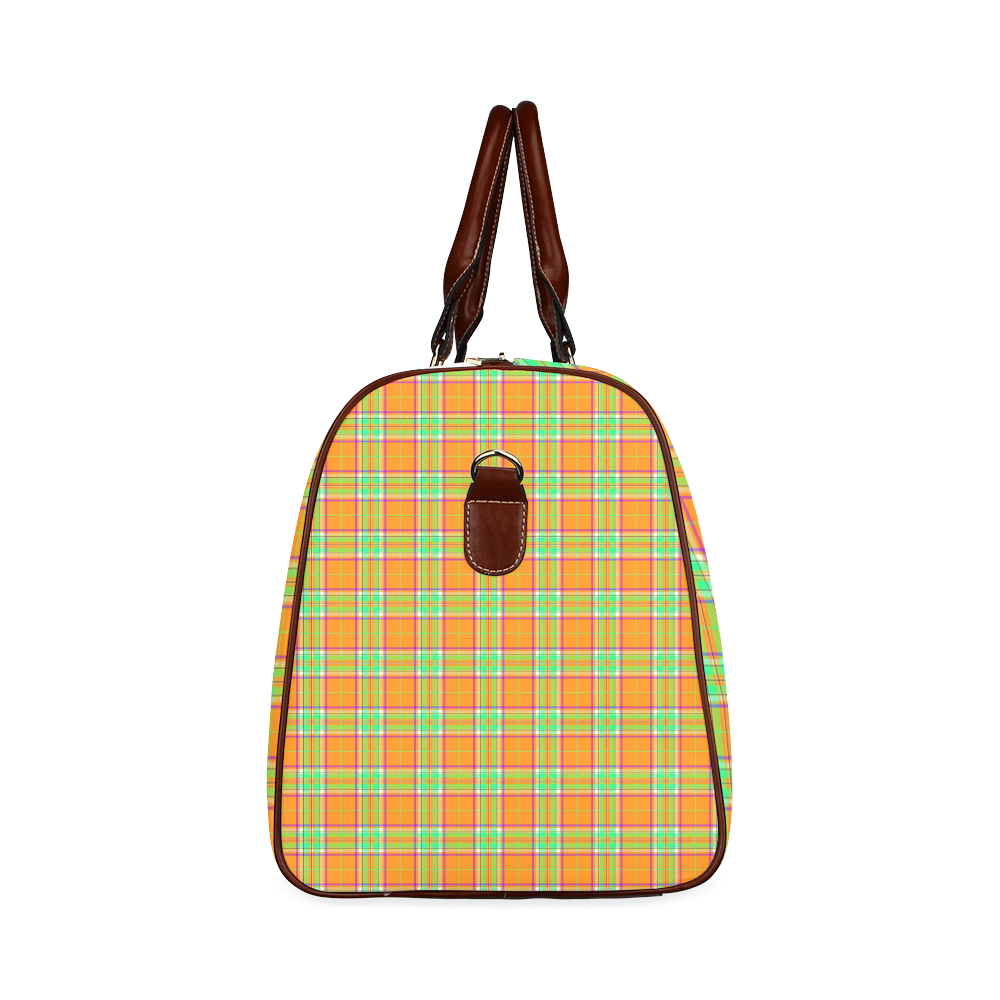 TARTAN-ORANGE Waterproof Travel Bag/Large (Model 1639)