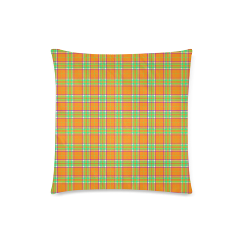 TARTAN-ORANGE Custom Zippered Pillow Case 18"x18"(Twin Sides)