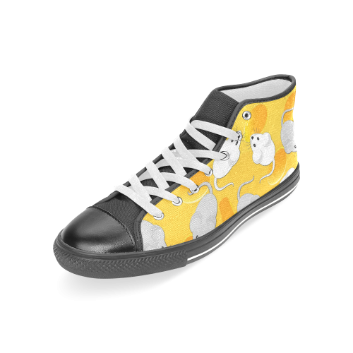 mice on cheese Women's Classic High Top Canvas Shoes (Model 017)