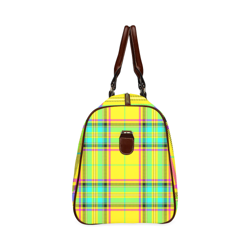 TARTAN-YELLOW Waterproof Travel Bag/Small (Model 1639)