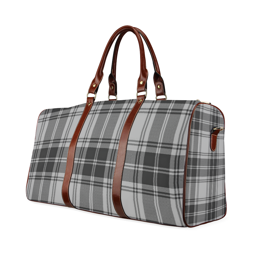DOUGLAS GREY TARTAN Waterproof Travel Bag/Small (Model 1639)