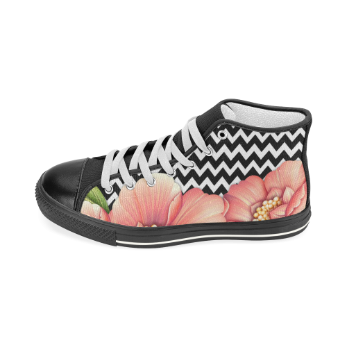 flower power Women's Classic High Top Canvas Shoes (Model 017)