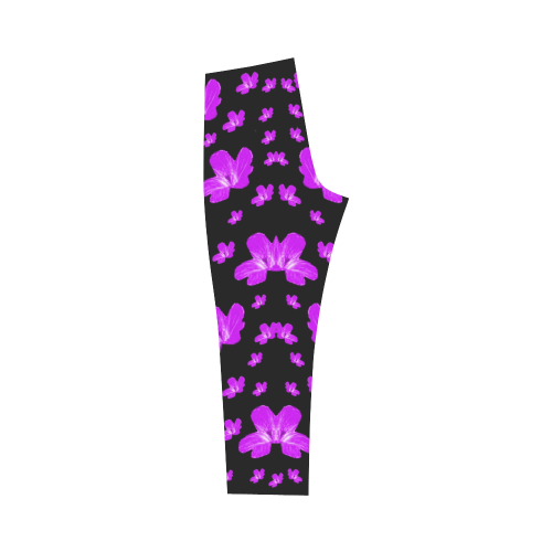 Pretty flowers in purple Capri Legging (Model L02)