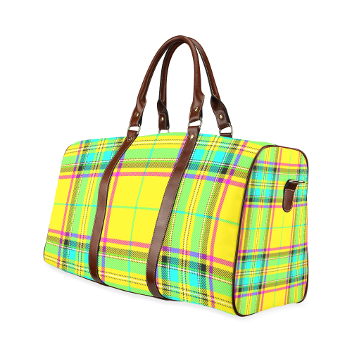 TARTAN-YELLOW Waterproof Travel Bag/Small (Model 1639)