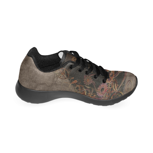 A decorated Steampunk Heart in brown Women’s Running Shoes (Model 020)