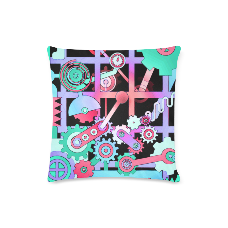 Cogs and Wheels Custom Zippered Pillow Case 16"x16"(Twin Sides)