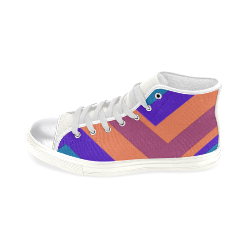 poly colors Women's Classic High Top Canvas Shoes (Model 017)