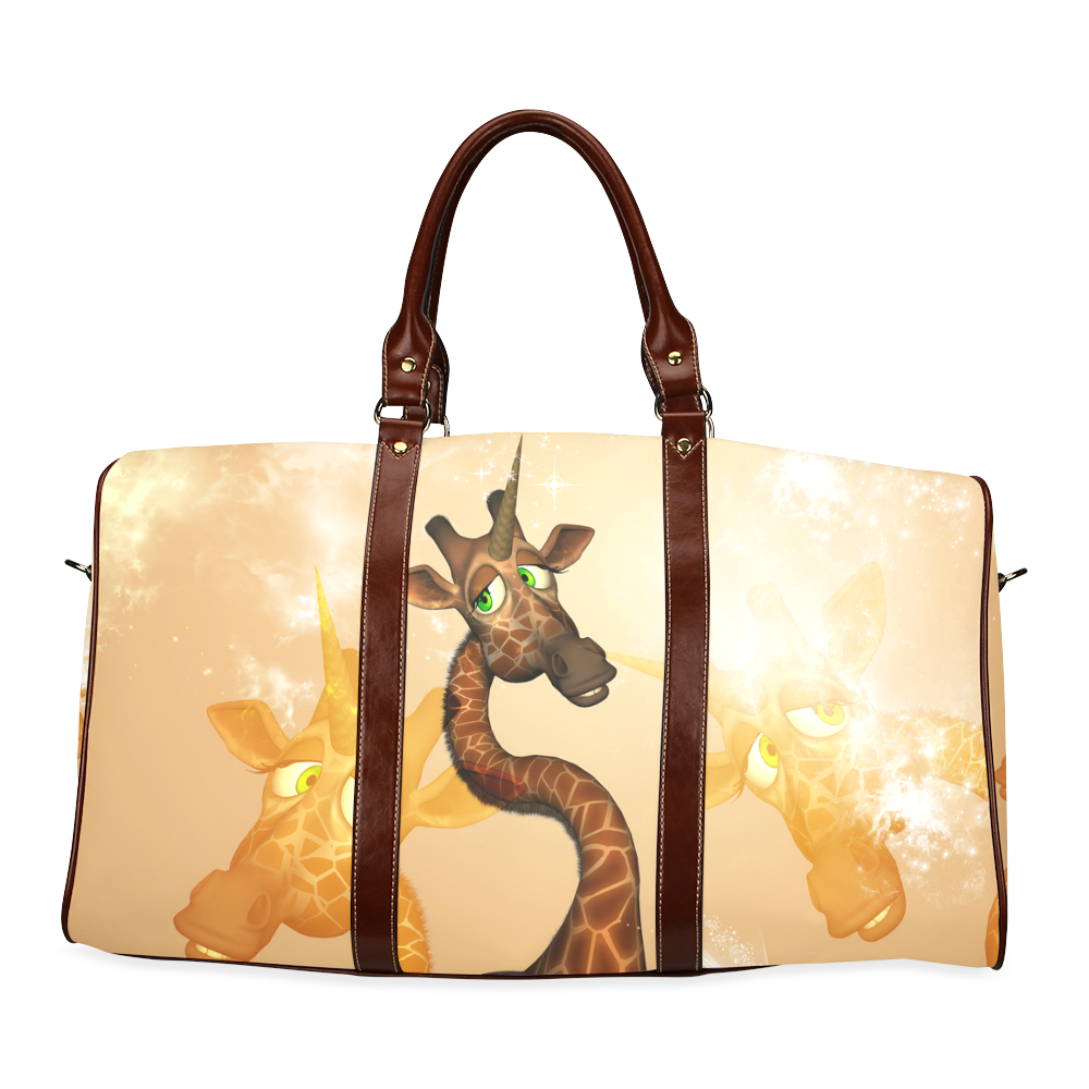 Funny unicorn giraffe Waterproof Travel Bag/Small (Model 1639)