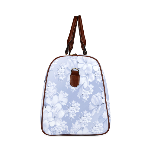 Delicate floral pattern,blue Waterproof Travel Bag/Small (Model 1639)