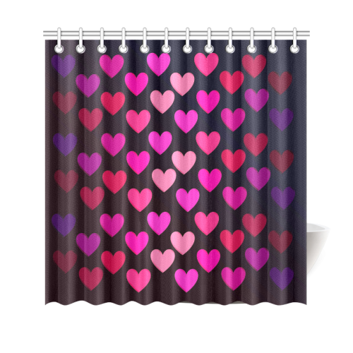 hearts on fire-2 Shower Curtain 69"x70"