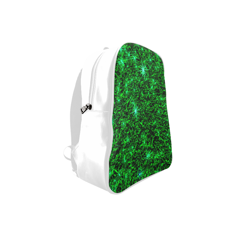 Sparkling Green - White - Jera Nour | School Backpack/Large (Model 1601)