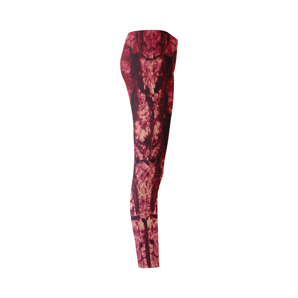 tree bark structure red Cassandra Women's Leggings (Model L01)