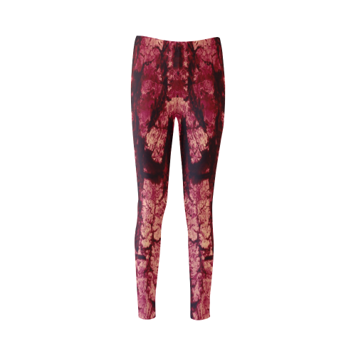 tree bark structure red Cassandra Women's Leggings (Model L01)