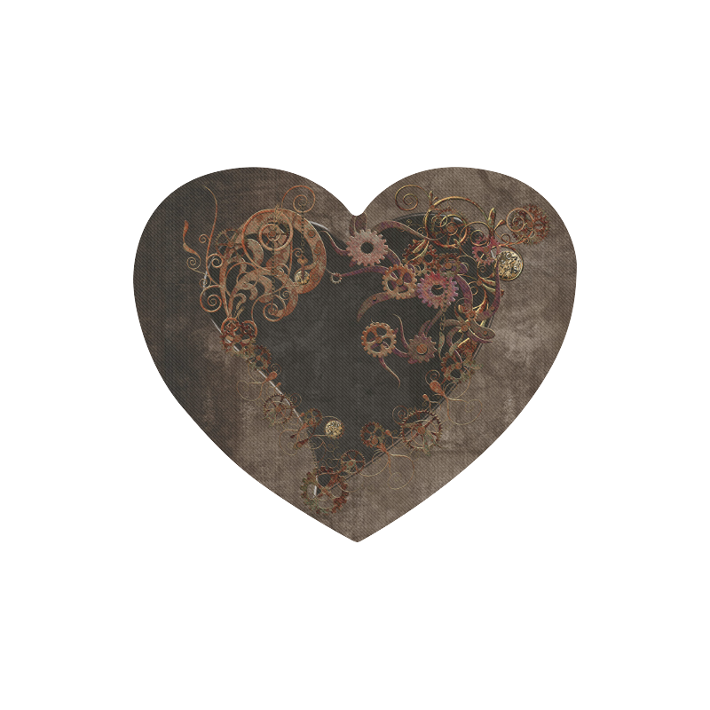 A decorated Steampunk Heart in brown Heart-shaped Mousepad