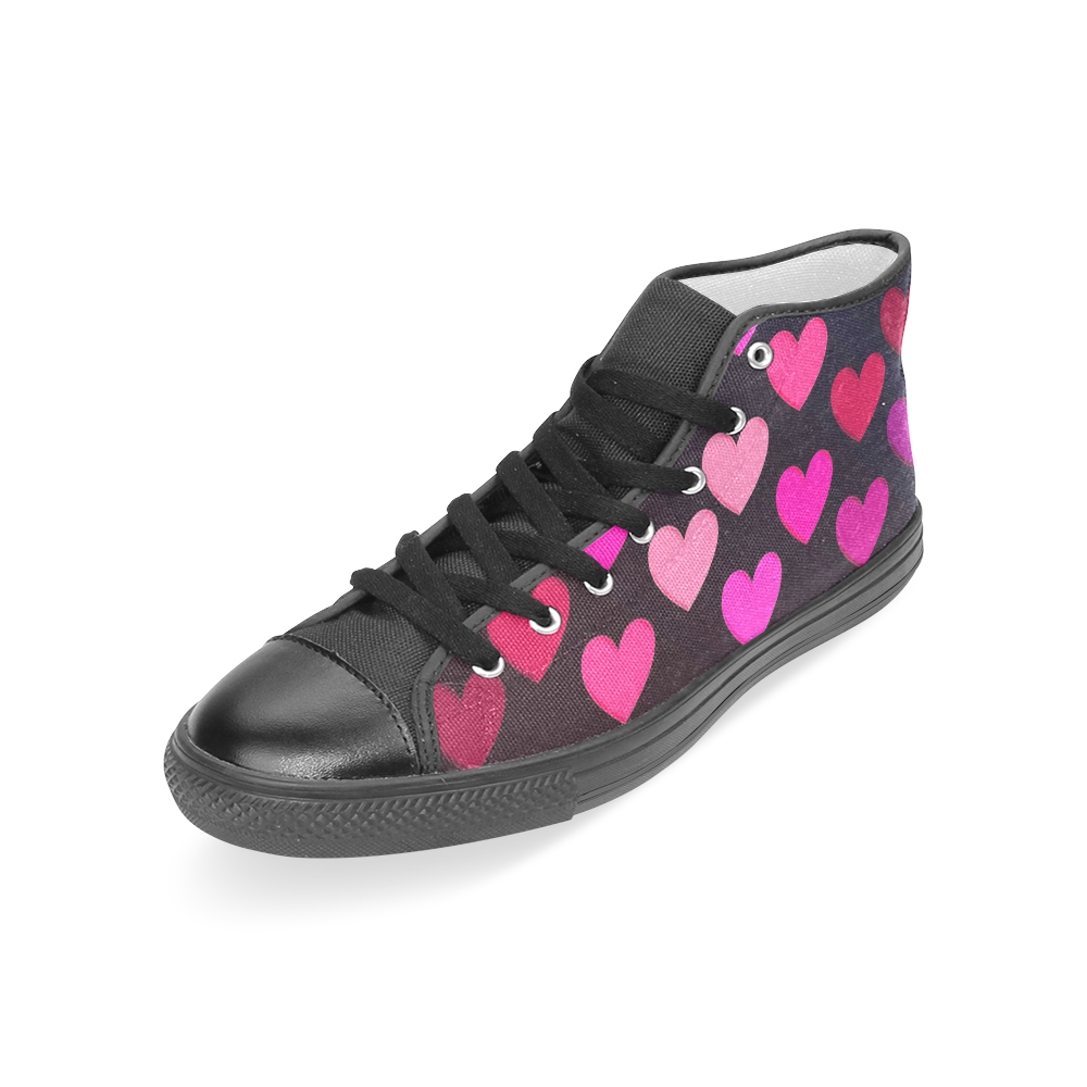 hearts on fire-2 Women's Classic High Top Canvas Shoes (Model 017)