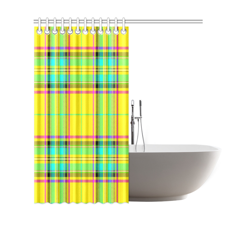 TARTAN-YELLOW Shower Curtain 69"x70"