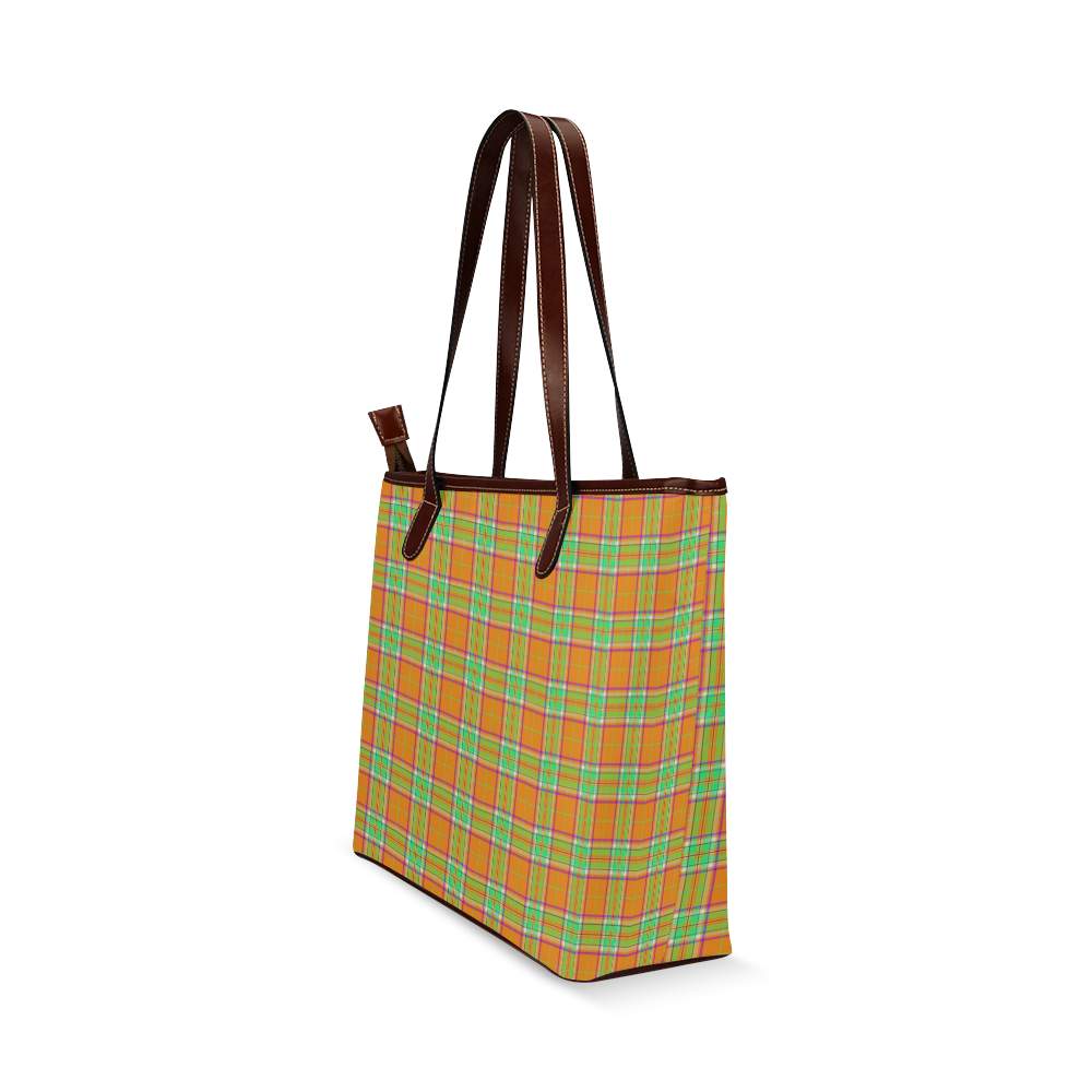TARTAN-ORANGE Shoulder Tote Bag (Model 1646)