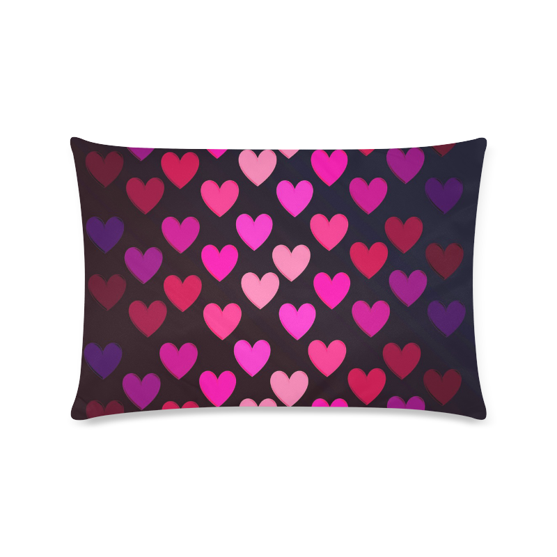hearts on fire-2 Custom Rectangle Pillow Case 16"x24" (one side)