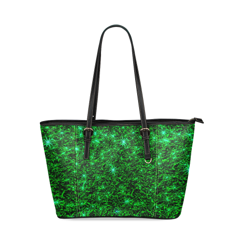 Sparkling Green - Jera Nour | Leather Tote Bag/Small (Model 1640)