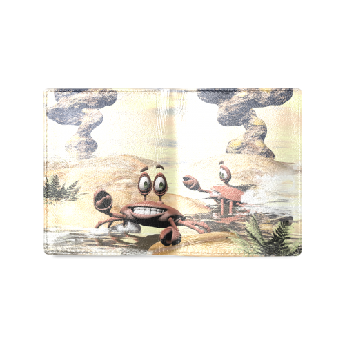 Funny crabs Men's Leather Wallet (Model 1612)