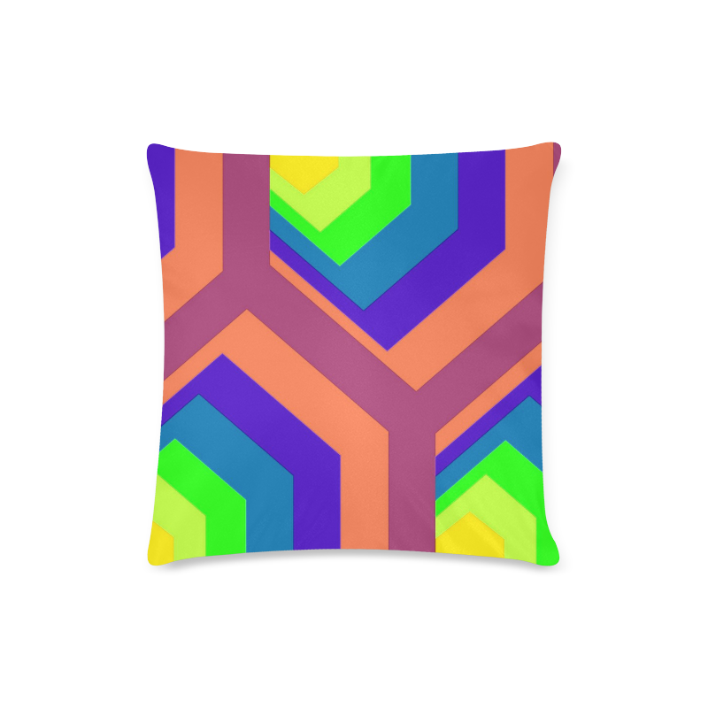 poly colors Custom Zippered Pillow Case 16"x16" (one side)