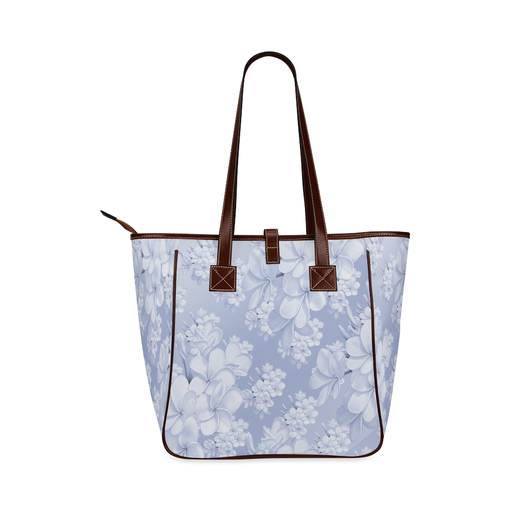 Delicate floral pattern,blue Classic Tote Bag (Model 1644)