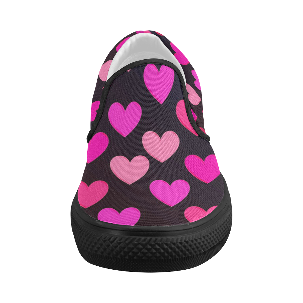 hearts on fire-2 Women's Slip-on Canvas Shoes (Model 019)