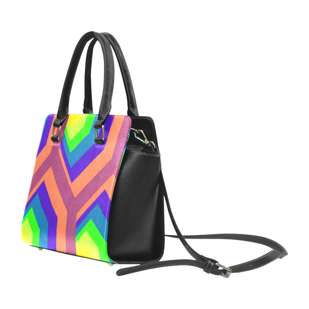 poly colors Rivet Shoulder Handbag (Model 1645)