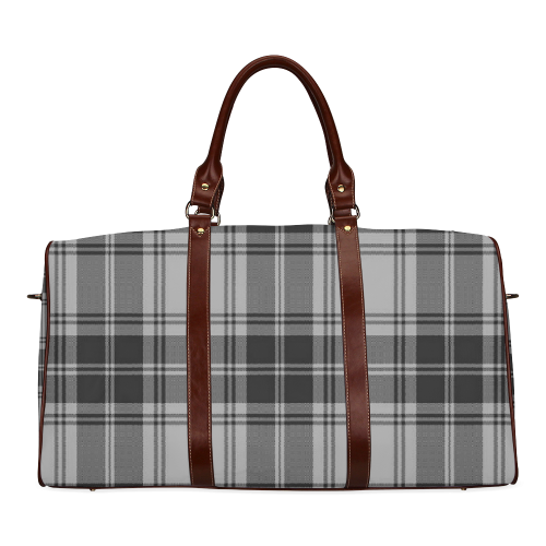 DOUGLAS GREY TARTAN Waterproof Travel Bag/Small (Model 1639)