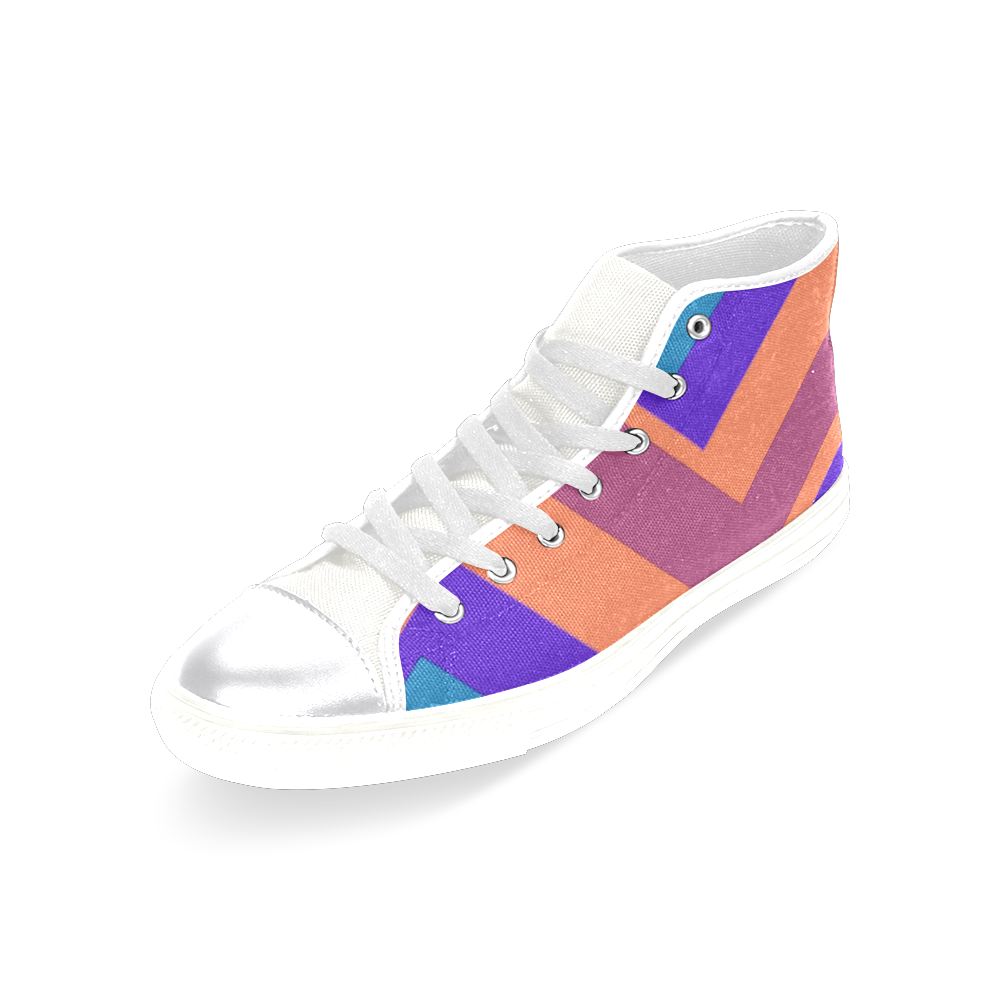 poly colors Women's Classic High Top Canvas Shoes (Model 017)